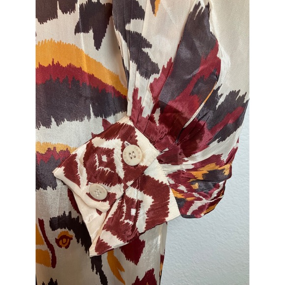 Farm Rio Printed Long Sleeve Maxi Dress Button Down Boho Chic Size S - Picture 13 of 14